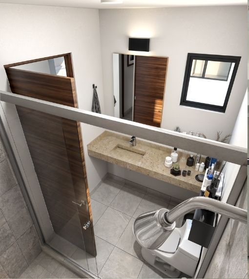 Baño recámara principal del modelo Arya Plus en Aronah Alba, León Gto