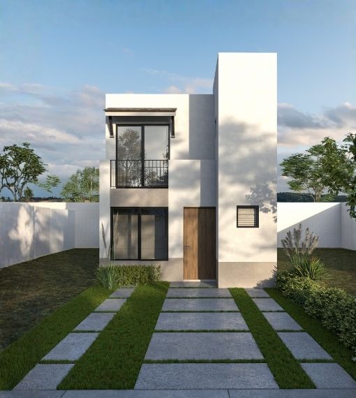 Fachada 2 del modelo Milo en Aronah Alba, León Gto
