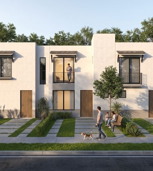 Fachada 4 del modelo Milo en Aronah Alba, León Gto